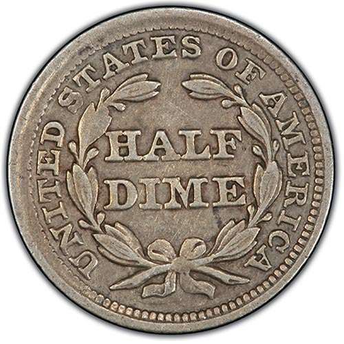 Pair-Of-Seated-Half-Dimes-For-Grading.